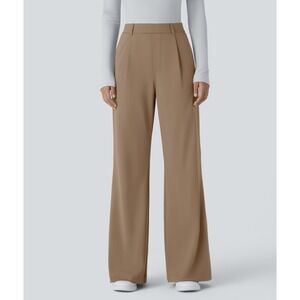 Halara Flex™ High Waisted Pocket Work Flare Pants Color Burro Size Medium EUC